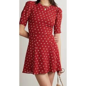 Red Floral Reformation Mini Dress